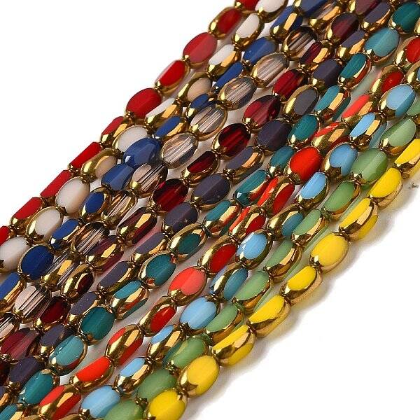 Electroplate Opaque Color Glass Beads Strands