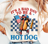It's A Bad Day To Be A Hot Dog T-Shirt, Funny 4th Of July Shirt, Retro Funny Hot dog Sublimation Gifts, 4th of July Hotdog Lo...