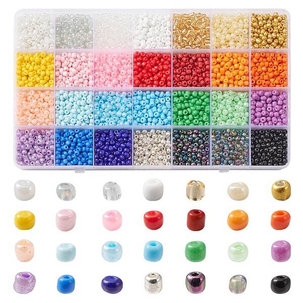 420G 28 Style 6/0 Glass Seed Round Beads