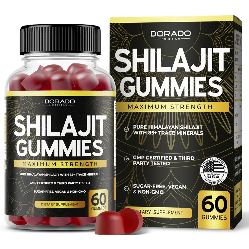SHILAJIT GUMMIES (60 GUMMIES) - DELICIOUS RASPBERRY WATERMELON FLAVOR WITH +85 TRACE MINERALS
