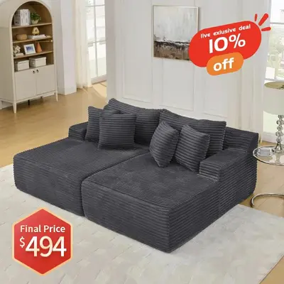 【2 Boxes Shipment】Niccae Convertible Floor Sofa Bed, 15\