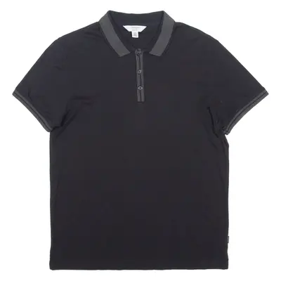 CALVIN KLEIN Slim Fit Mens Polo Shirt Black M