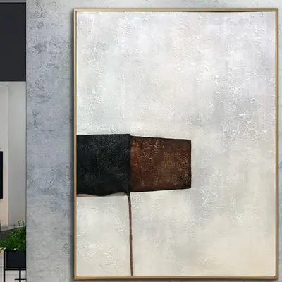 Large Abstract Minimalist Paintings On Canvas In Beige And Brown Colors 40x30 Original Oil Painting Handmade Art Creative Dec...