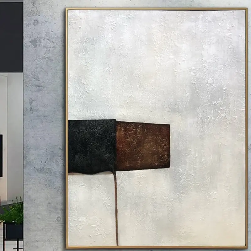 Large Abstract Minimalist Paintings On Canvas In Beige And Brown Colors 40x30 Original Oil Painting Handmade Art Creative Dec...