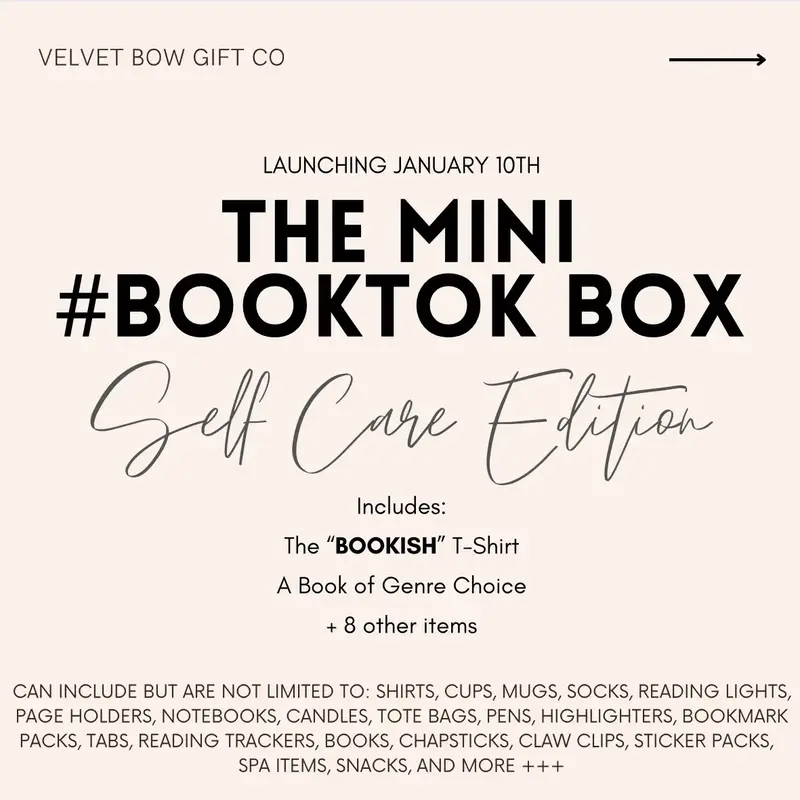 Mini #BookTok Gift Box: Self Care Edition (soft cover and crew neck shirt, with reading & self care essentials)