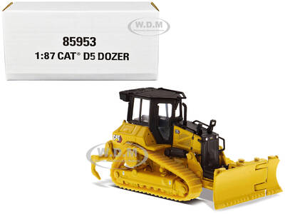 CAT Caterpillar D5 Track-Type Dozer Yellow with Fine Grading Undercarriage and Foldable Blade High Line Series 1/87 (HO) Diec...