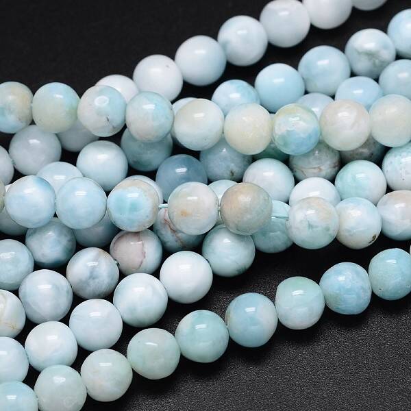 Natural Larimar Round Beads Strands