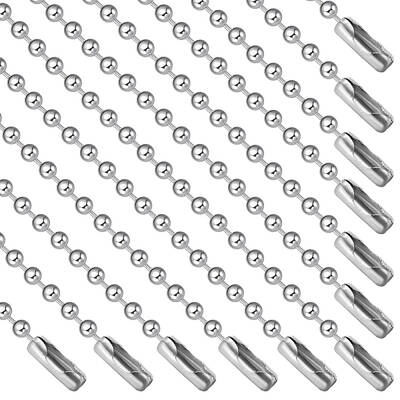 Beebeecraft 24Pcs 304 Stainless Steel Ball Chain Necklace Chain Ball Bead 24 Inch Ceiling Fan Pull Chain for Necklace Hanging...