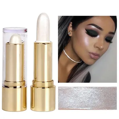 Highlighter Stick, 1 Count Makeup Longwear Highlighter Shaping Stick, Shimmer Cream Highlighter Stick Light Eyes Face Cosmet...