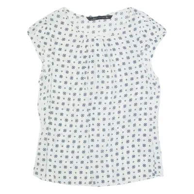 ZARA WOMAN Womens Printed Top Cream Spotted M