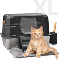 PetCove Extra Large Stainless Steel Cat Litter Box with Lid, 3-1 Detachable Design with Easy Access Steps, Non-Stick, Scratch...
