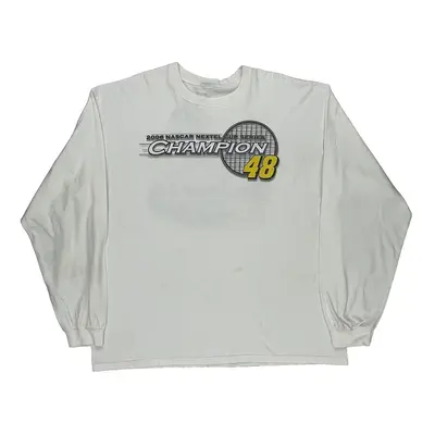 2006 Champion Unbranded Nascar Long Sleeve T-Shirt - 3XL White Cotton