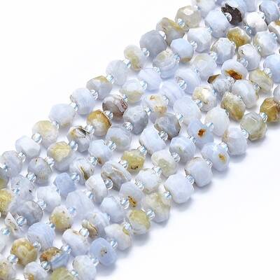 Natural Blue Lace Agate Beads Strands