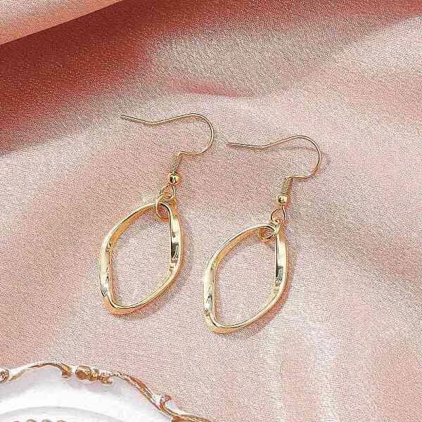304 Stainless Steel Oval Dangle Earrings