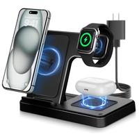 Portable 3 In 1 Fast Wireless Charger, 15W Mag-Safe Foldable Wireless Charging Station Suitable For iPhone 15 14 Pro Max 13 1...