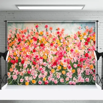 Spring Blooming Flower Birthday Cake Smash Backdrop - Aperturee