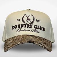 Country Club Camo Hat, Cowboy Retro Western Embroidered Baseball Cap, Countryside American Camouflage, His & Her Baseball Cap...