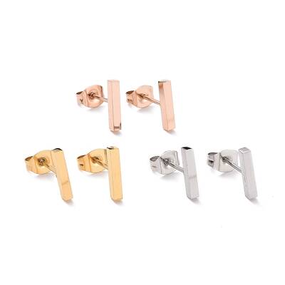 Cuboid 304 Stainless Steel Stud Crawler Earrings