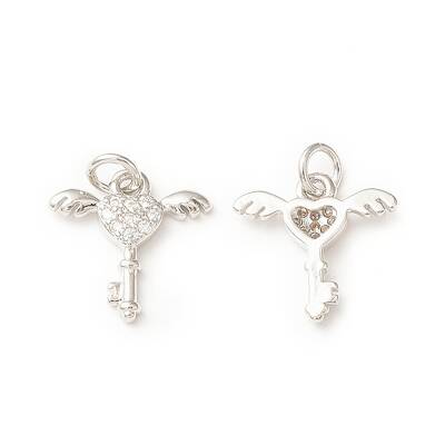 Brass Micro Pave Cubic Zirconia Charms