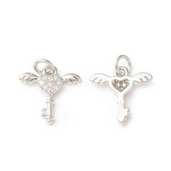 Brass Micro Pave Cubic Zirconia Charms
