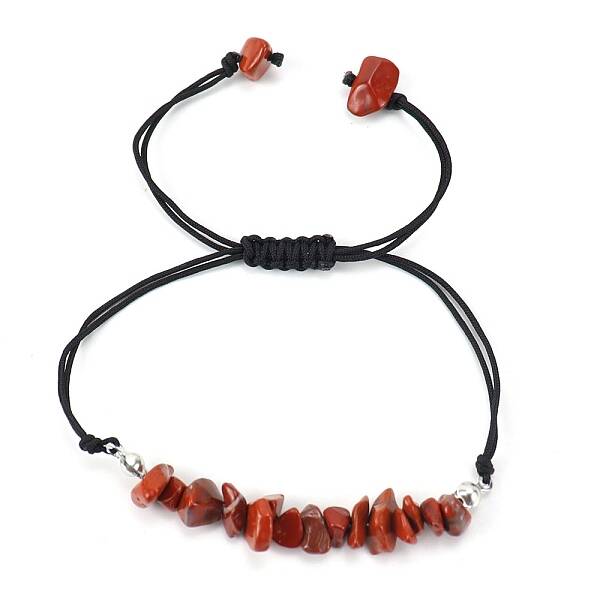 Natural Red Jasper  Braided Bead Bracelets