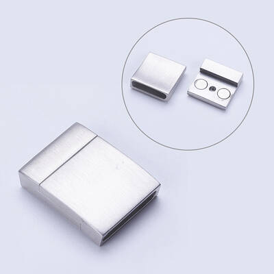 Tarnish Resistant 304 Stainless Steel Magnetic Clasps with Glue-in Ends