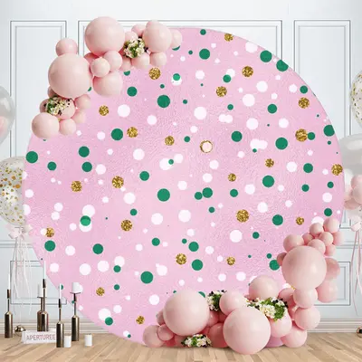 Aperturee Circle Dark Blue And White Birthday Backdrop | Circle Party Backdrop | Round Birthday Backdrop Cover | Round Backdr...