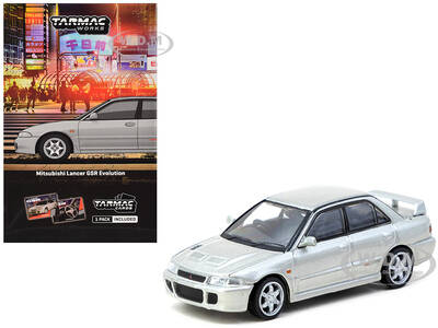 Mitsubishi Lancer GSR Evolution RHD (Right Hand Drive) Silver Metallic with Tarmac Cards \