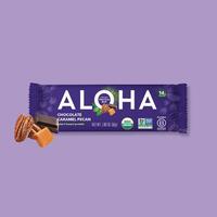 ALOHA Chocolate Caramel Pecan Protein Bars - 12 Bars - Certified USDA Organic - 100% Plant-Based - 14g Of Protein - Only 3-5g...