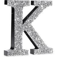 5.7 Inch Crystal Diamond Letters Bling Wooden  Hangable with Hooks Rhinestone Hanging Decorations Craft for Wall Art Bedroom ...