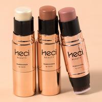 Cream Texture Matte Design Makeup Set, 3pcs/set Long Lasting Double Ended Bronzer Blush & Contour & Highlighter Stick, Facial...