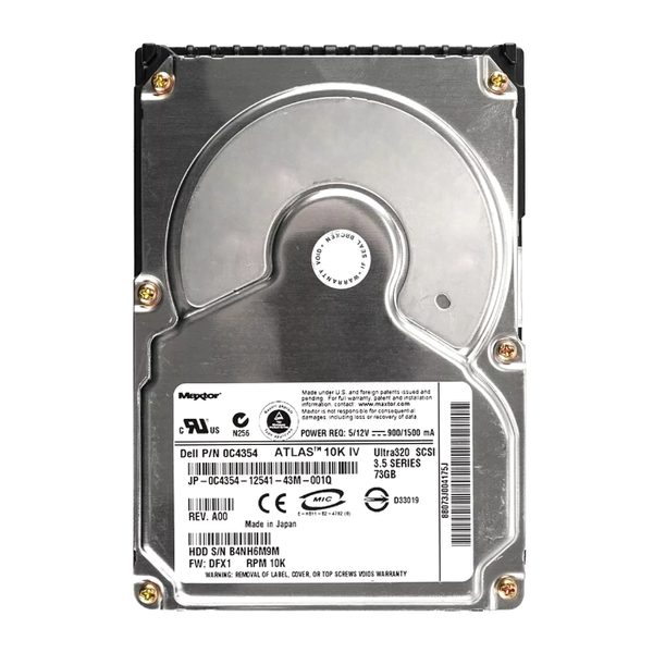 0C4354 Dell 73GB Ultra-320 SCSI 10000 3.5-inch Hard Drive
