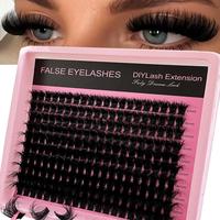Individual False Eyelashes, Mixed Length D Curl False Eyelashes, Reusable Eyelash Extensions, Self Grafting Curling Eyelashes...