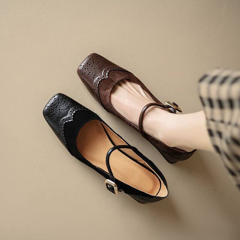 CHIKO Anneka Square Toe Block Heels Mary Jane Shoes