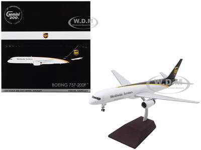 Boeing 757-200 Commercial Aircraft UPS Worldwide Services (N465UP) White with Brown Tail Gemini 200 Series 1/200 Diec...