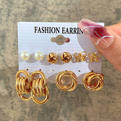 Alloy & Plastic Pearl Earring Sets