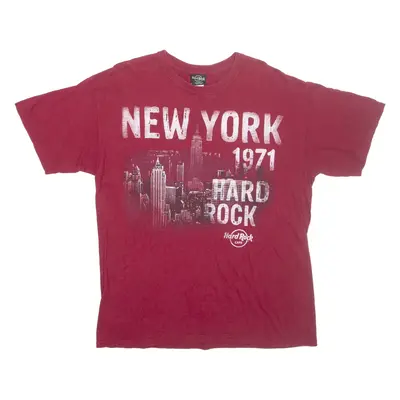 HARD ROCK CAFE New York City Mens T-Shirt Red L