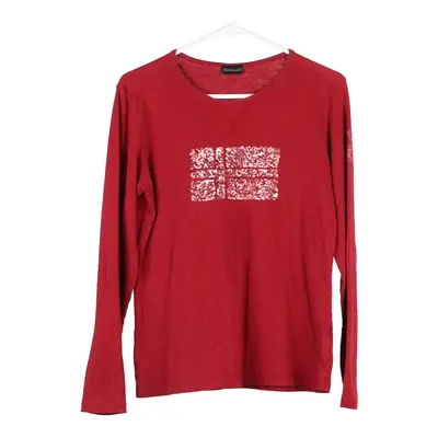 Napapijri Long Sleeve Top - Large Red Cotton