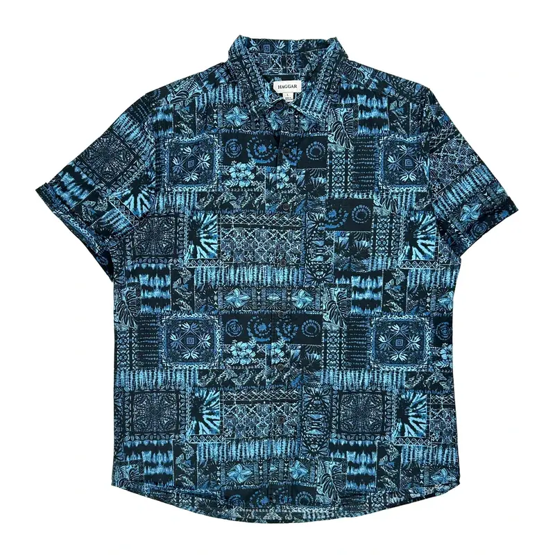 Haggar Shirt - Large Blue Cotton