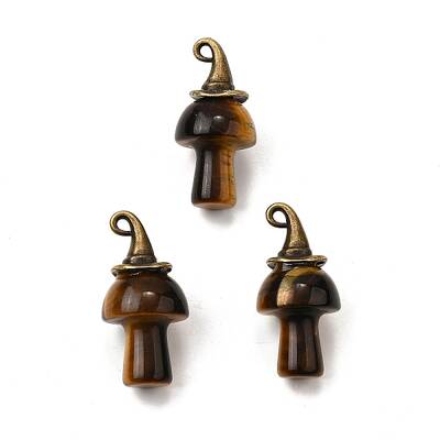 Natural Tiger Eye Mushroom Pendants