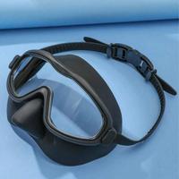 Swim Goggles with Nose Cover Adult Snorkel Mask, Tempered Glass Panoramic View No Leak Anti Fog Knitted Strap Diving Mask Fat...