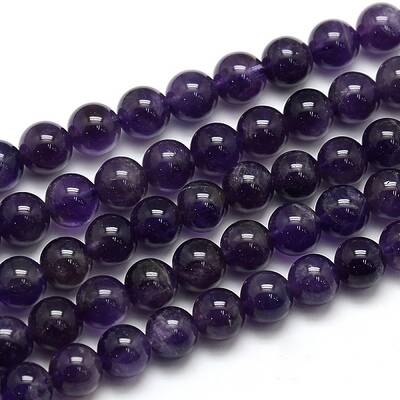 Natural Amethyst Round Bead Strands
