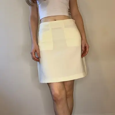 Sasch Mini Skirt - 26W UK 6 White Viscose Blend