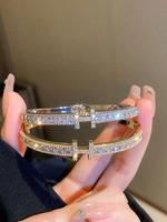 Fashion Letter Design Bangle Bracelet, Minimalist Style Bracelet for Women, Trendy All-match & Exquisite Jewelry for Birthda...