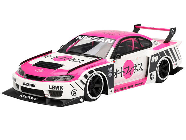 Nissan LB-Super Silhouette S15 SILVIA RHD (Right Hand Drive) #99 Auto Finesse - SEMA 2023 White and Pink 1/18 Model Car by To...