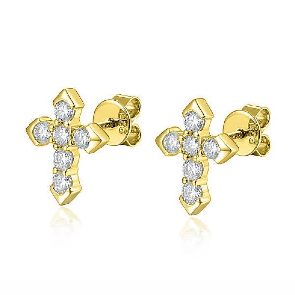 925 Sterling Silver Micro Pave Cubic Zirconia Stud Earrings