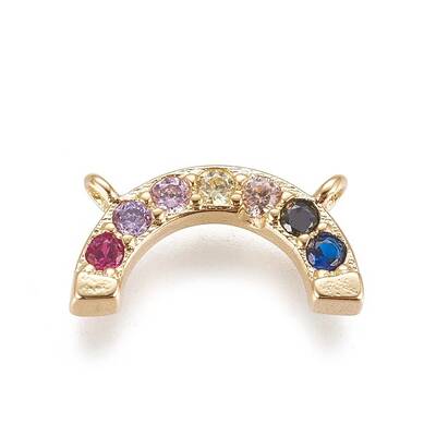 Brass Micro Pave Cubic Zirconia Charms