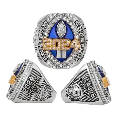 Newest 2024，2025 Fantasy series football championship ring with brown wooden display box for mens gift