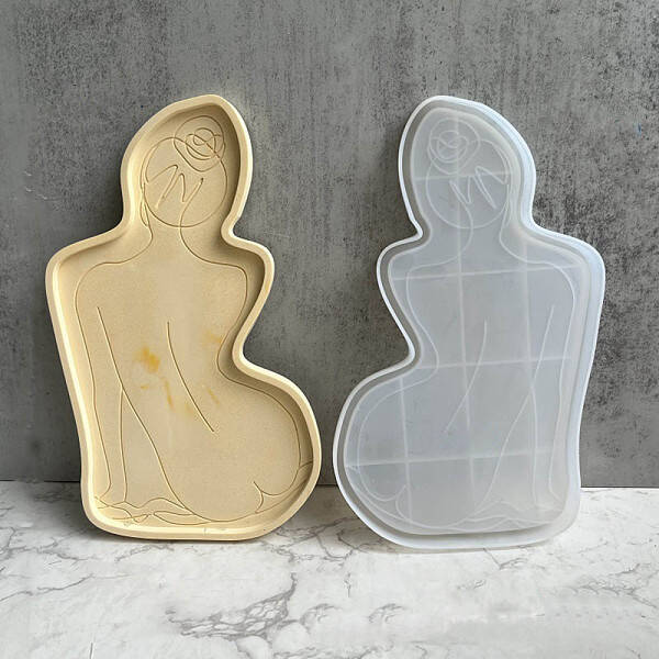 DIY Goddess Tray Palte Silicone Bust Statue Molds
