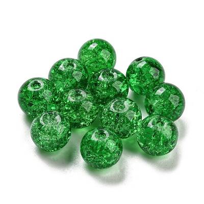 Transparent Spray Painting Crackle Glass Beads